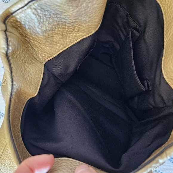 Coach Madison Phoebe Polished Gold Metallic Medium Slouchy Leather Hobo Handbag - Picture 13 of 16